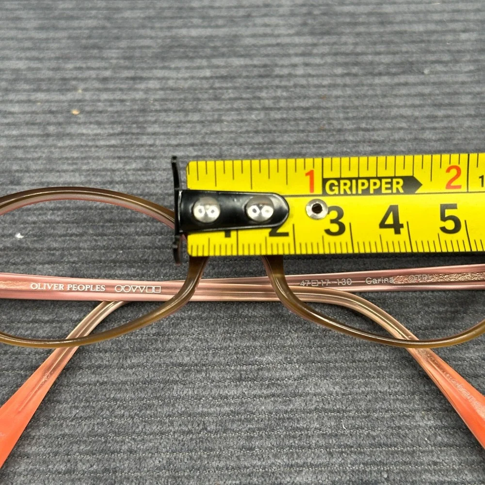 Oliver Peoples Carina Y2K Eyeglasses Brown Peach Cat Eye Frames 47-17-130 OTRP